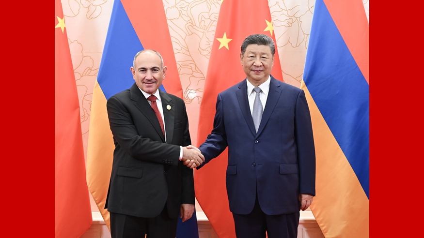 習(xí)近平會(huì)見(jiàn)亞美尼亞總理帕什尼揚(yáng)