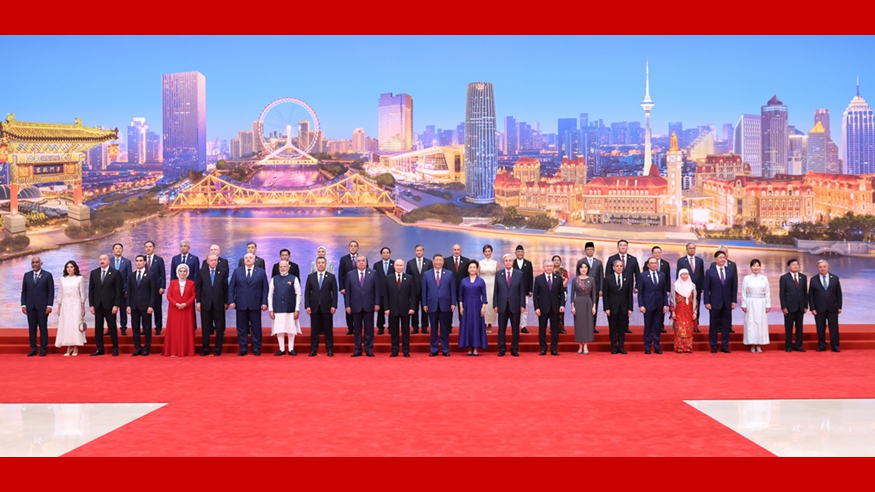 習(xí)近平和彭麗媛為出席2025年上海合作組織峰會(huì)的國(guó)際貴賓舉行歡迎宴會(huì)